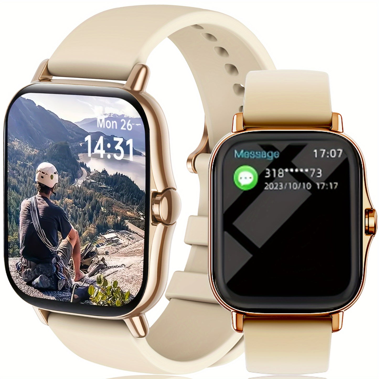 New Multi-functional Smartwatch, 1.83-inch Full Touch Screen, Built-in Microphone And Speaker HD Call, Music Playback, Multi-sport Mode Sports Watch, Step Counting Sleep Monitoring, Suitable for iPhone/Android Phones, Suitabl Beauty World Shop