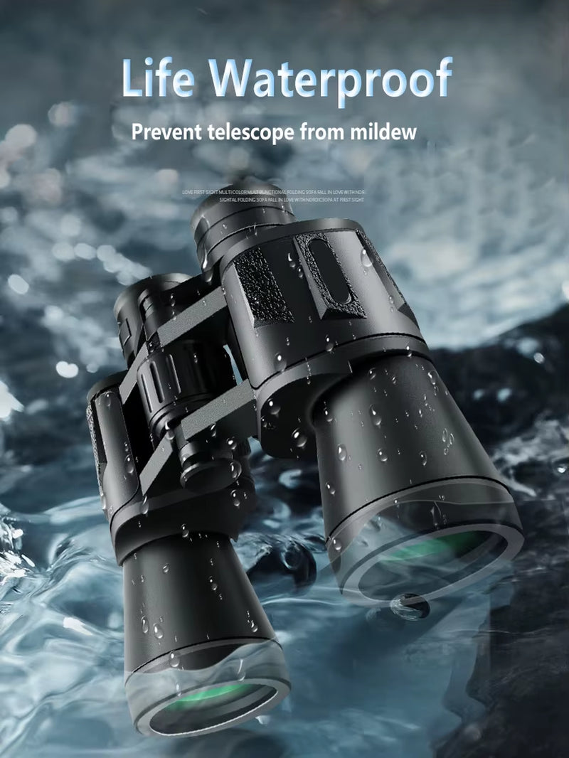 50000M German Military 20X50 Zoom HD Bak4-Prism Powerful Binoculars Long Range Professional Telescope for Outdoor Camping Travel