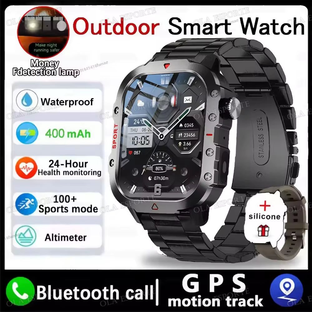 2025 New Smartwatch Men for Women Militray Outdoor GPS Track Sport Watches Heart Rate Sleep Waterproof Smart Watch IOS Android