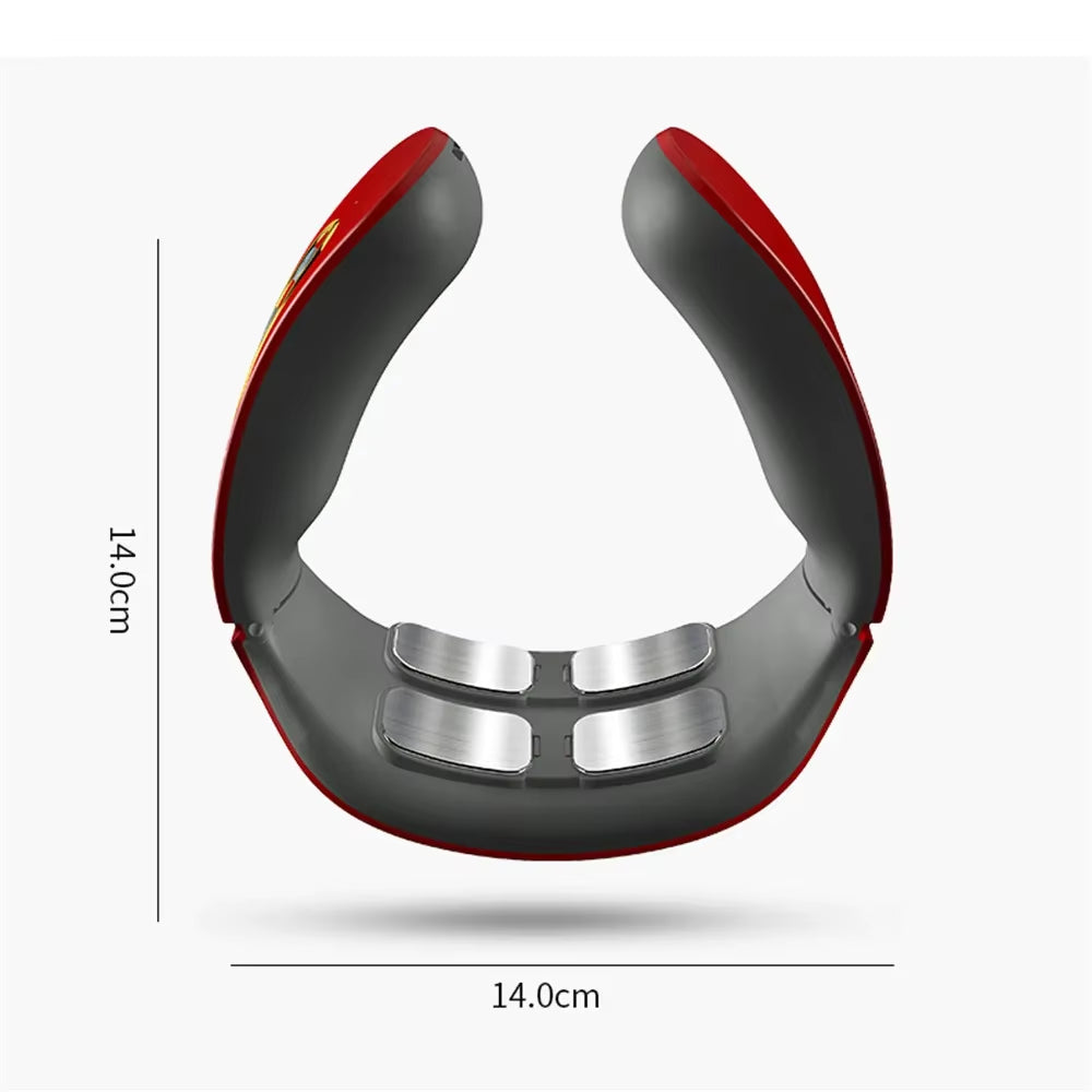 Lectric Neck Shoulder Pulse Massager Kneading 4 Head TENS Magnetic Pulse Heating Cervical Vertebra Relax Pain Relief Massage