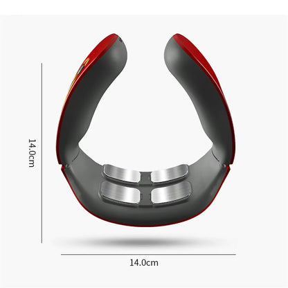Lectric Neck Shoulder Pulse Massager Kneading 4 Head TENS Magnetic Pulse Heating Cervical Vertebra Relax Pain Relief Massage