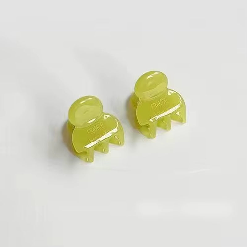 2Pcs/Set Mini 2Cm Acetate Small Hair Claw Side Pins Acetate Hair Crabs for Girls Cute Hairpin Clips Women Hair Accessories