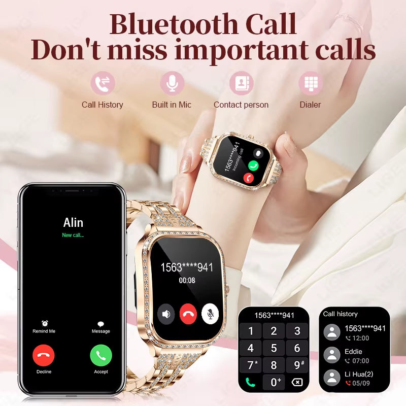 Smart Watch Women Waterproof Bluetooth Call Sports Fitness Heart Rate Monitor Smartwatch Mujer Digital Women'S Smartwatches