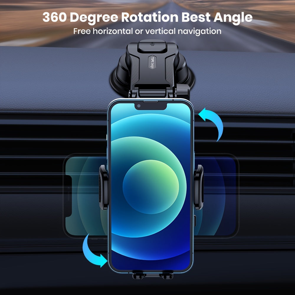 D38-C Car Phone Holder Mount by TOPK, Enhanced Adjustable Cell Phone Holder for Car Dashboard, Works with All Phones in Both Horizontal And Vertical Positions Beauty Fashion