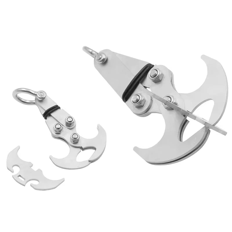 Stainless Steel Folding Grappling Hook - Durable & Deployment, Versatility in Outdoor Adventures & Emergency Tool for Hiking