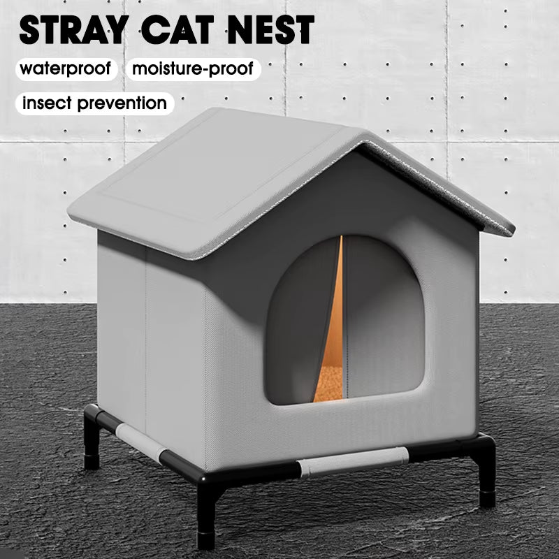 Stray Cats Shelter Winter Pet Furniture Oxford Cloth Weatherproof Cat House Stray Cat Dog Rescue Supplies Indoor and Outdoor Use