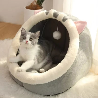 Super Cat Bed Warm Pet House Kitten Cave Cushion Pets House Warm Sleeping Dog Basket Tent Small Dog Mat Supplies Bed for Cats
