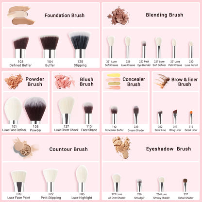 Makeup Brushes Set 25Pcs Make up Brush Professional ,Natural-Synthetic Foundation Powder Blending Eyeshadow T195