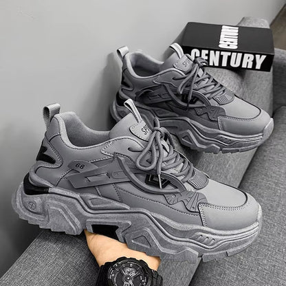 Men Thick Soled Casual Shoes Lace up Comfortle Breathle Suitle Outdoor Sports Running Shoes in All Seasons﻿