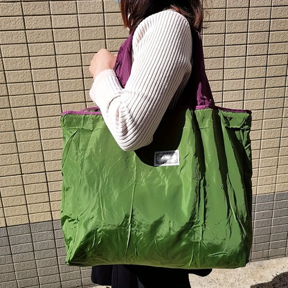 Foldable Drawstring Grocery Shopping Bag, Large Capacity Shoulder Tote for Sports, Travel, and Everyday Use Beauty Fashion
