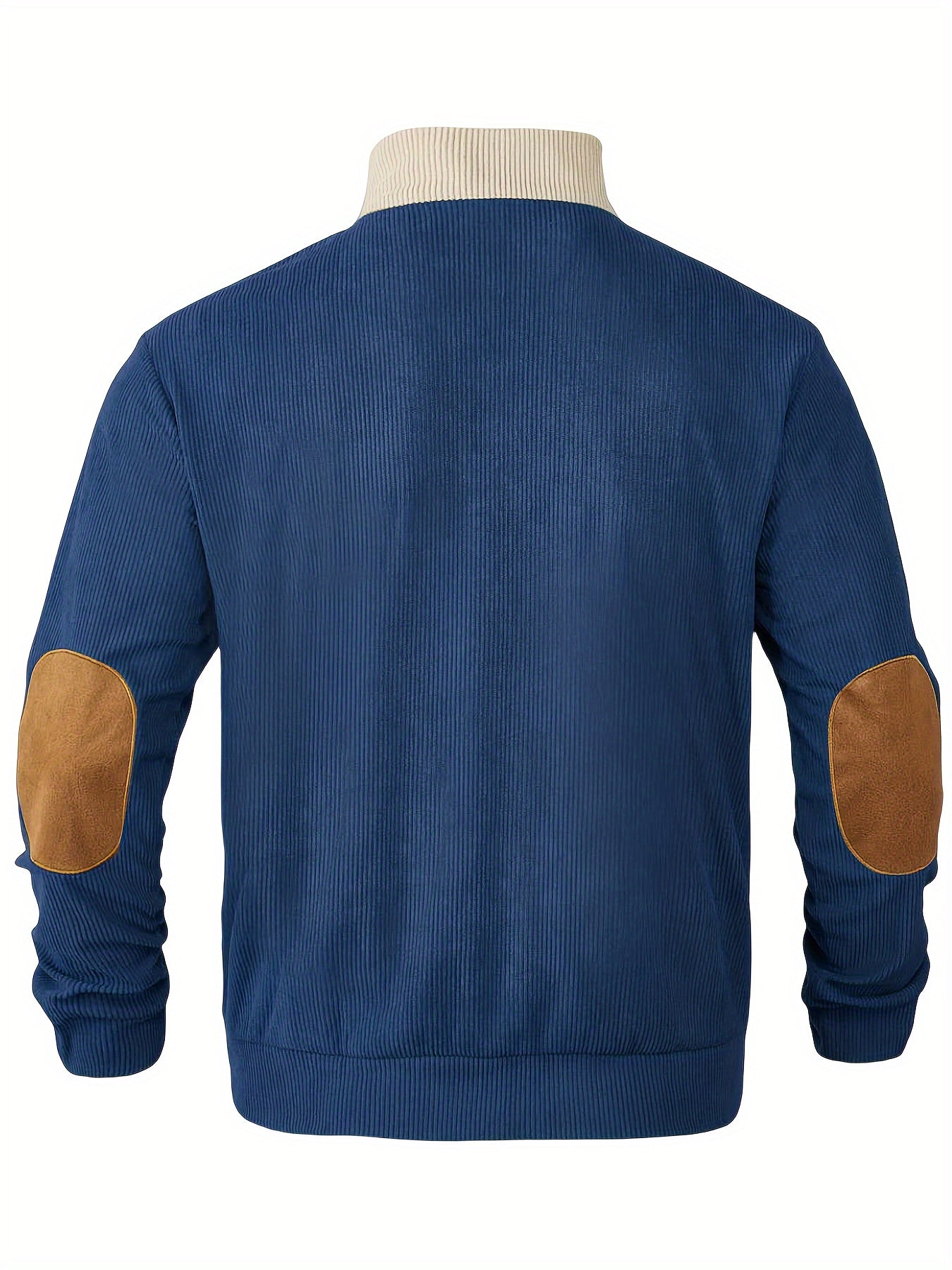 [1pc Casual Sport Shirt Embroidery] 1pc Men'S Casual Sport Shirt, Long Sleeve Crew Neck Knitwear with Embroidery Detail, Solid Color, Polyester Blend, Regular Fit - Fashion Colorblock Pullover Sweatshirt Beauty World Shop