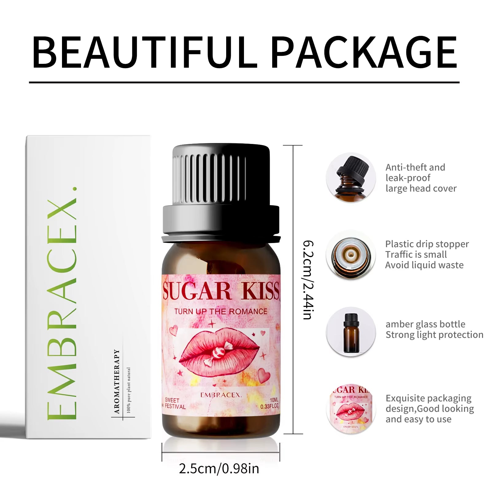 10 Ml Sugar Kiss Essential Oil Long Lasting Scent Valentine Essential Oil - Romantic Aromatherapy for Couples Gift to Lover