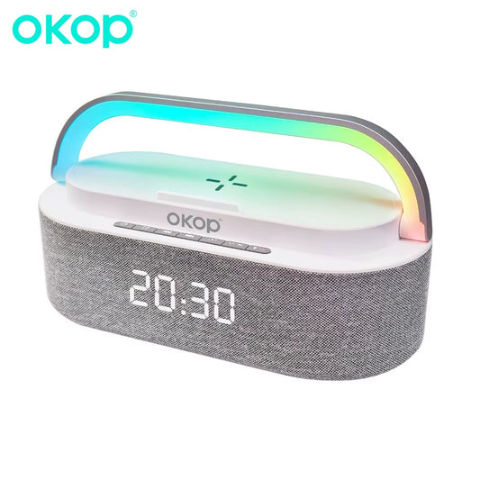 Bluetooth Speaker Clock Alarm Phone 15W Wireless Charging White Noise Portable High Tone Speaker IPX7 Waterproof Outdoo USB
