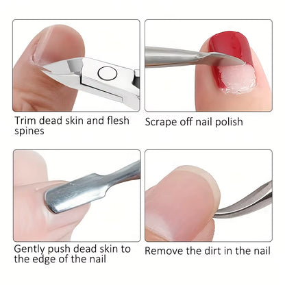 8/5/2/1Pc Stainless Steel Nail Clipper Scissors,Nail Care Kit, Dead Skin Remover Kit,Nail Exfoliator,Professional Dead Skin