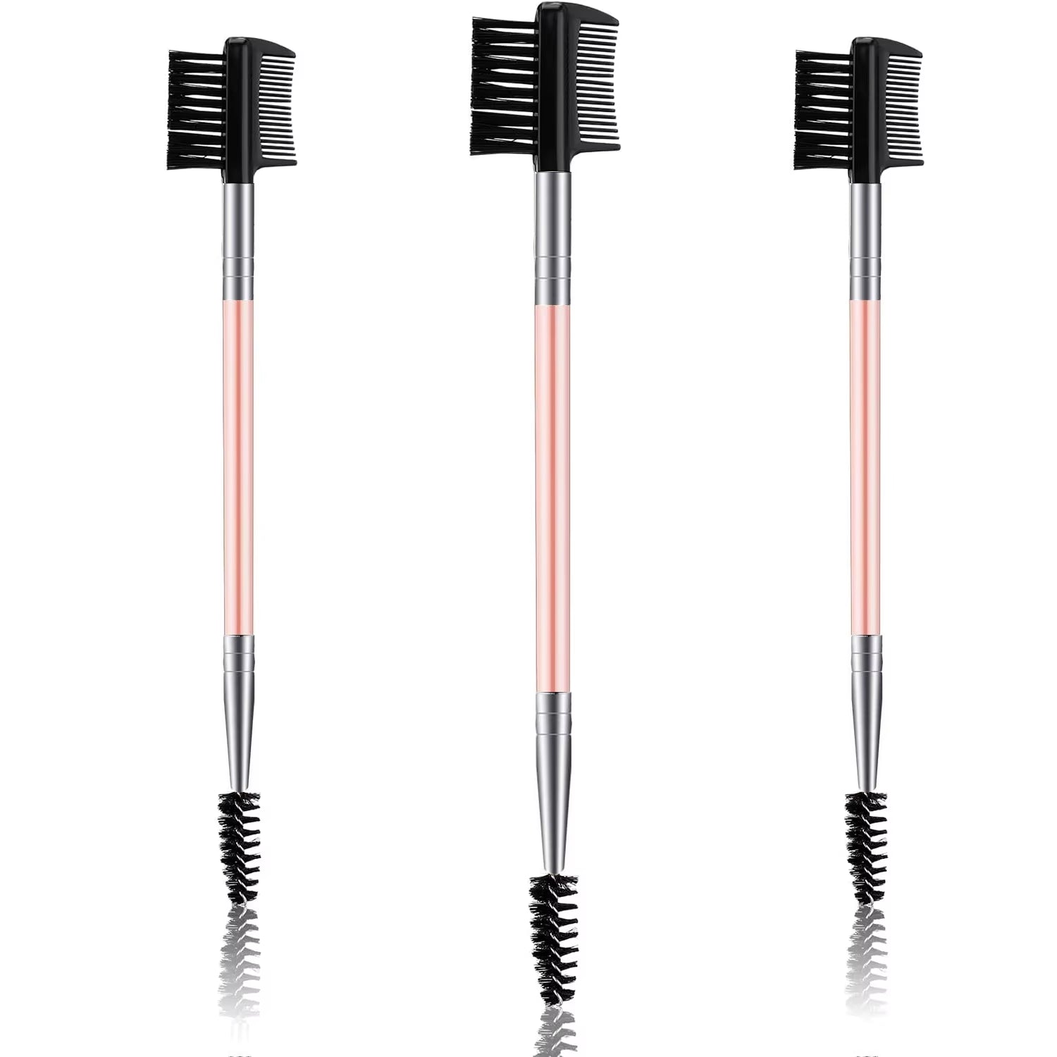 3 Pcs Eyelash Comb Eyelash Shaper and Eyebrow Brush Dual Comb Double Head Eyebrow Eyelash Makeup Grooming Tool for Women Girls