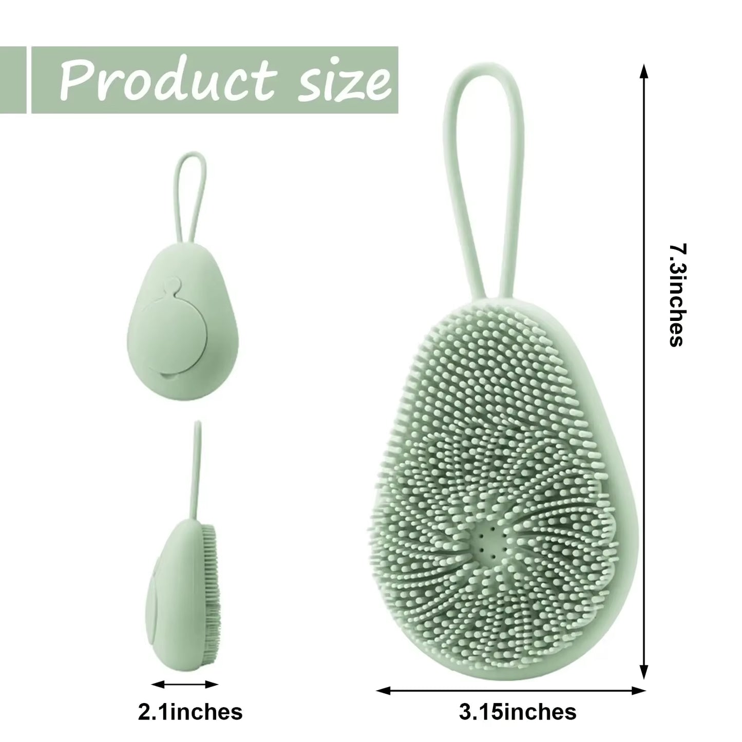 1Pc Silicone Body Scrubber Exfoliating Body Scrubber Loofah Brush Refillable Bath Brush Easy Foaming Massage Brush Bathroom