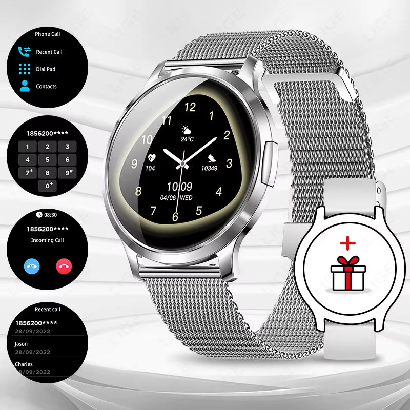 2025 New Smart Watch for Women AMOLED Screen Watches IP68 Waterproof Heart Rate Monitor Ladies Smartwatch for Huawei Xiaomi