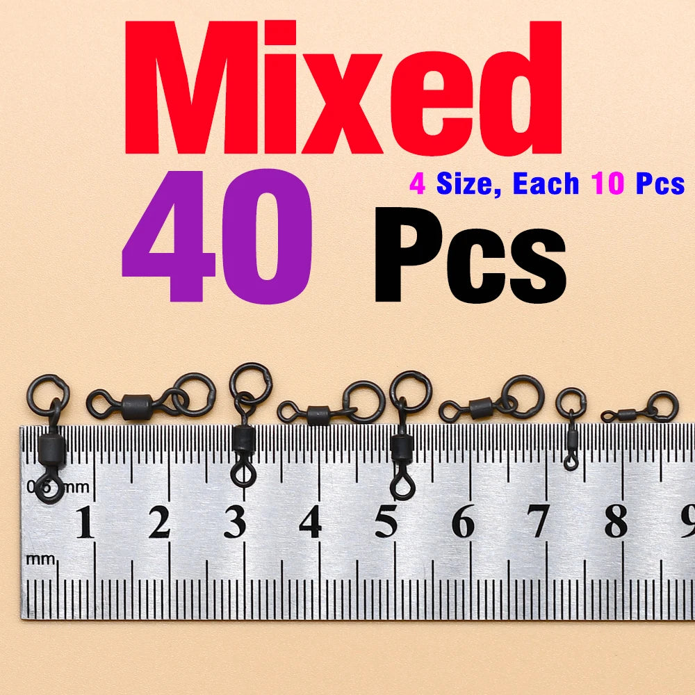 40Pcs Quick Change Flexi Ring Swivel Rig Making Terminal Tackle Carp Fishing Accessories