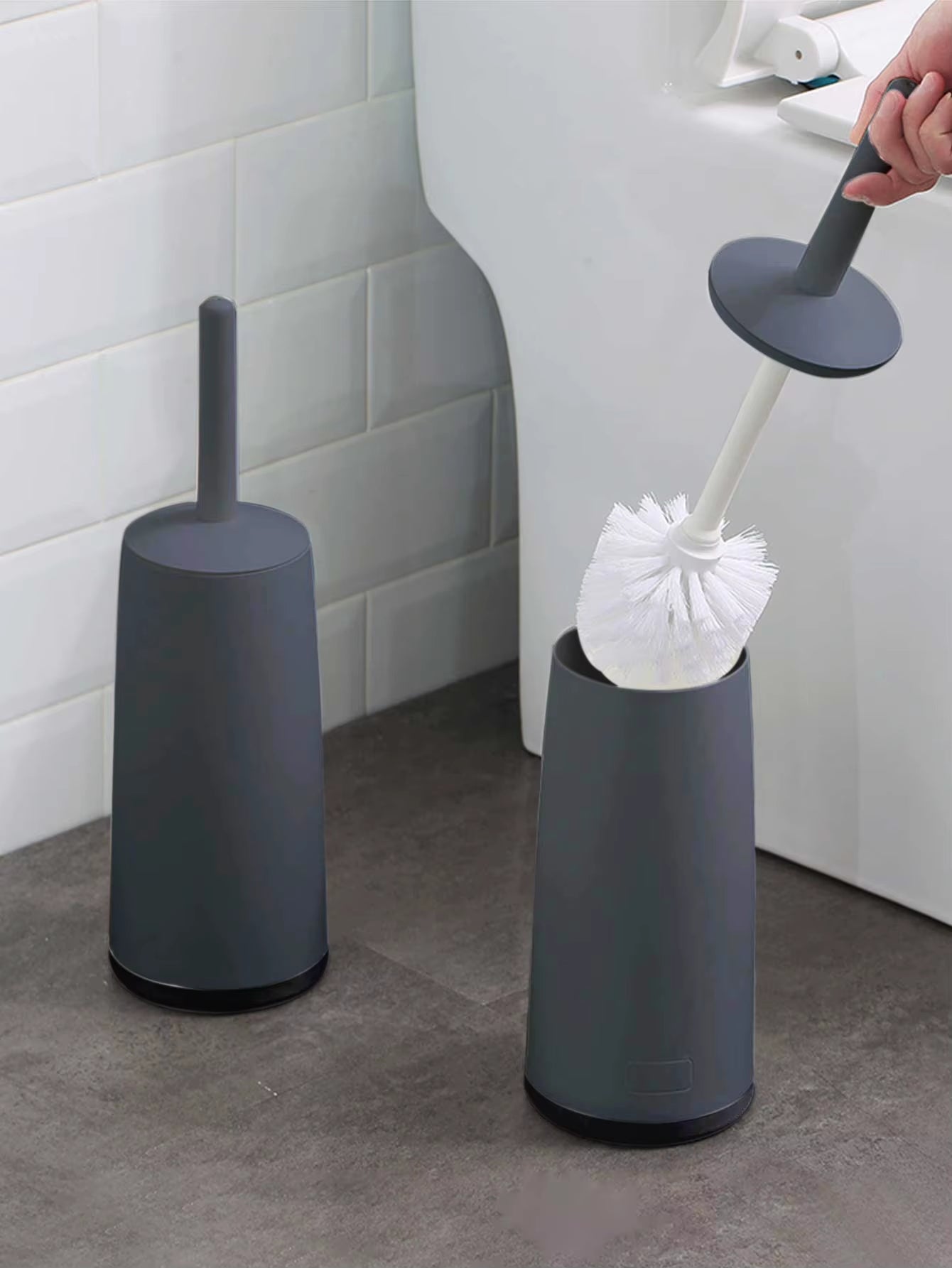 Plastic Toilet Brush with Standing Base Long Handle Toilet Cleaning Brush for WC Bathroom Accessories Cleaning Tools