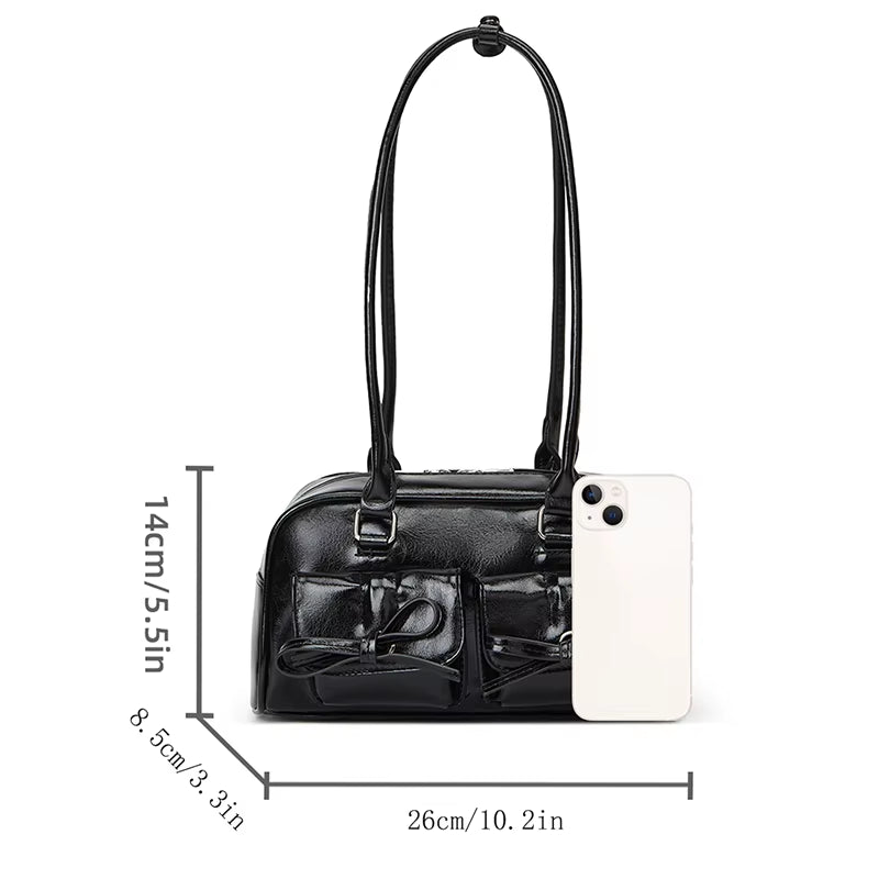 New Ballet-Style Shoulder Bag Spring Bow Underarm Bag Women'S Bowling Simple Tote Bag for Women