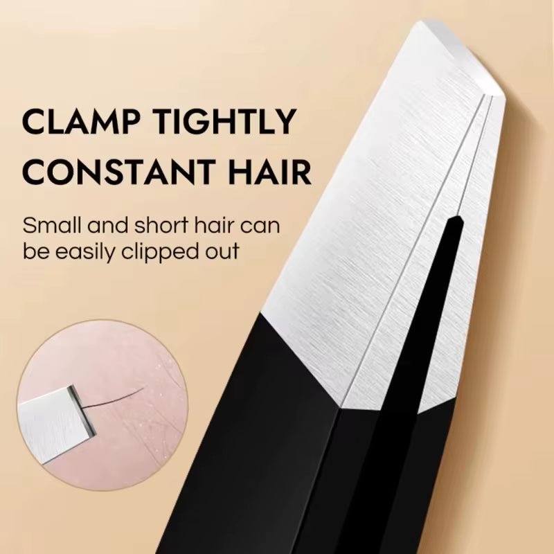 Stainless Steel Eyebrow Tweezers - Precision Hair Removal and Shaping Tool for Women and Men - Durable and Comfortable Grip
