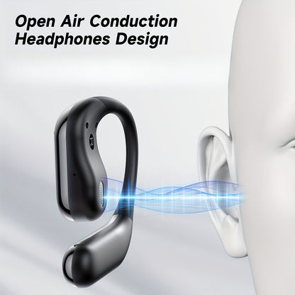 [50 Hours Wireless Sport Headphones] Wireless Headphones with Open Ear Design, Sport Earbuds Featuring Touch Volume Control, Built-In Microphone, And Ear Hooks. They Offer 50 Hours of Playtime And Come with an LED Display Cha