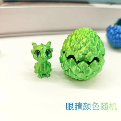 3D Printed Toys Artistic Dragon Egg Statue Small Hatching Dragon Figure Modern Home Decoration Miniature Desk Decor