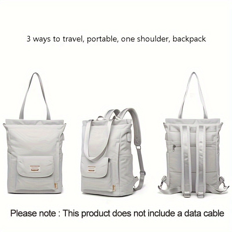 Adjustable Strap Laptop Backpack - Durable Nylon, Zipper Closure, Multiple Compartments, Casual Style, High School Backpack, Casual Backpack | Adjustable Strap Bag | Zippered Backpack Beauty Fashion