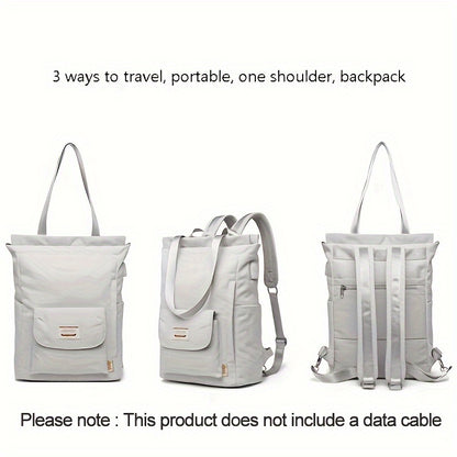 Adjustable Strap Laptop Backpack - Durable Nylon, Zipper Closure, Multiple Compartments, Casual Style, High School Backpack, Casual Backpack | Adjustable Strap Bag | Zippered Backpack Beauty Fashion