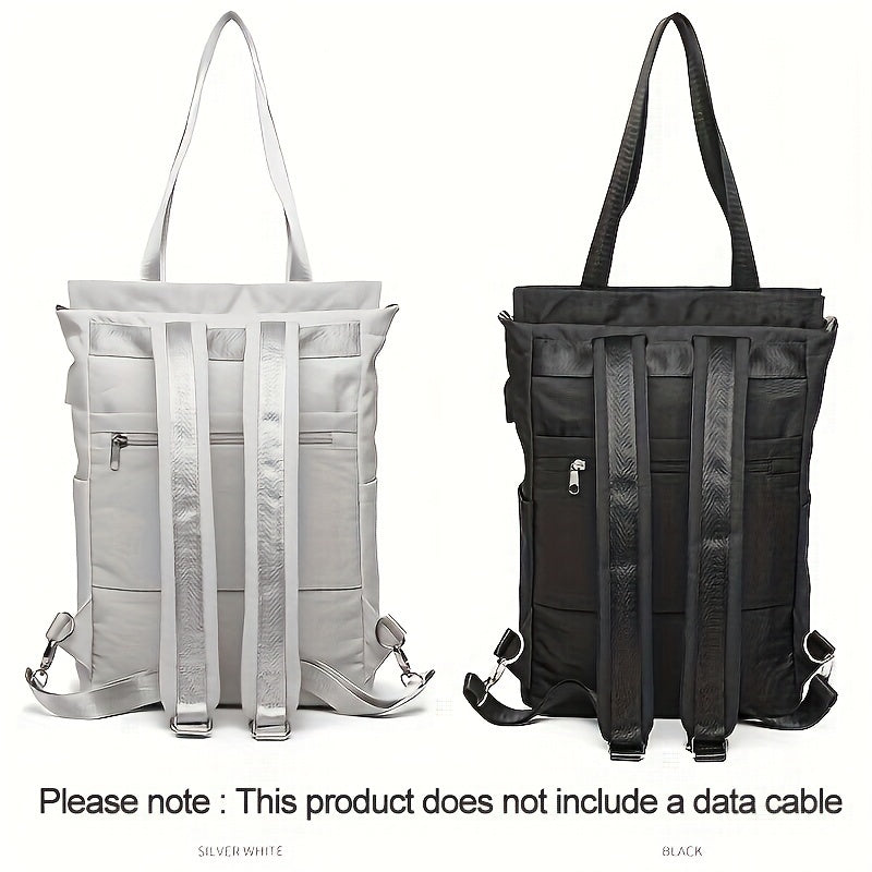 Adjustable Strap Laptop Backpack - Durable Nylon, Zipper Closure, Multiple Compartments, Casual Style, High School Backpack, Casual Backpack | Adjustable Strap Bag | Zippered Backpack Beauty Fashion