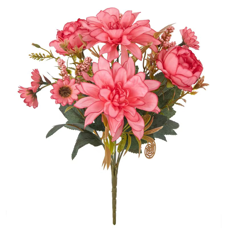 1Pc Hot Sale Artificial Flower Silk Dahlia Rose Daisy Christmas Home Decoration Bonsai Room Wedding Bridal Bouquet Party Diy Box