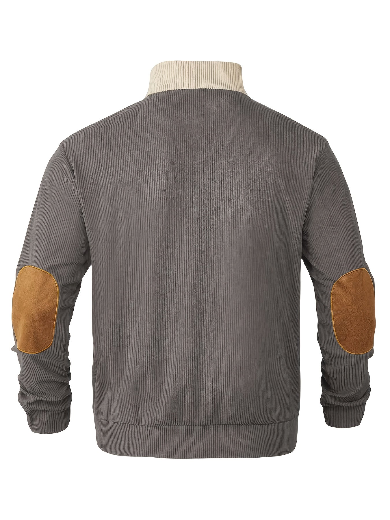 [1pc Casual Sport Shirt Embroidery] 1pc Men'S Casual Sport Shirt, Long Sleeve Crew Neck Knitwear with Embroidery Detail, Solid Color, Polyester Blend, Regular Fit - Fashion Colorblock Pullover Sweatshirt Beauty World Shop