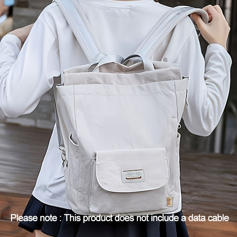 Adjustable Strap Laptop Backpack - Durable Nylon, Zipper Closure, Multiple Compartments, Casual Style, High School Backpack, Casual Backpack | Adjustable Strap Bag | Zippered Backpack Beauty Fashion