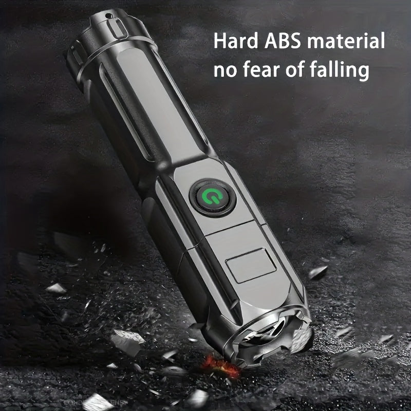 Baihuibri 1pc powerful variable focus flashlight, multifunctional portable household small flashlight, telescopic zoom light, rechargeable, suitable for outdoor lighting, work, exploration hiking Beauty Fashion