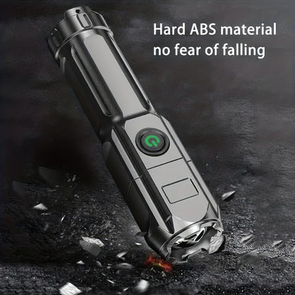 Baihuibri 1pc powerful variable focus flashlight, multifunctional portable household small flashlight, telescopic zoom light, rechargeable, suitable for outdoor lighting, work, exploration hiking Beauty Fashion