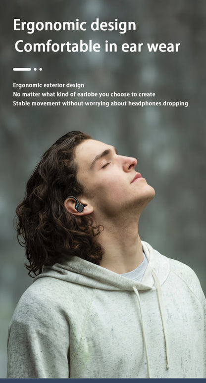 Wireless Earbuds, Open Ear 5.4 Headphones With Ear Hooks, Built-in Mic LED Display 24H Playtime Charging Case, For Running Fitness, Sport Over Earphones, Black