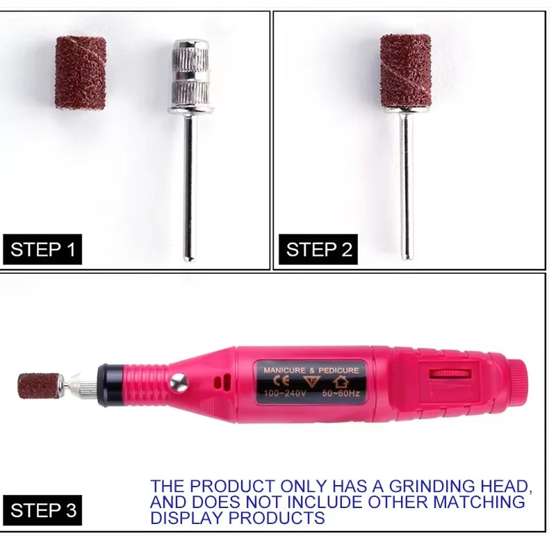 100/50Pc Sanding Cap Bands for Electric Manicure Machine 180/120/80 Grit Nail Drill Grinding Bit Files Pedicure Tool
