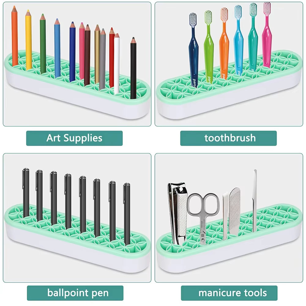 Silicon Nail Brush Makeup Brush Display Stand Rack Storage Case Brush Drying Shelf Brush Holder Make up Holder Organizer