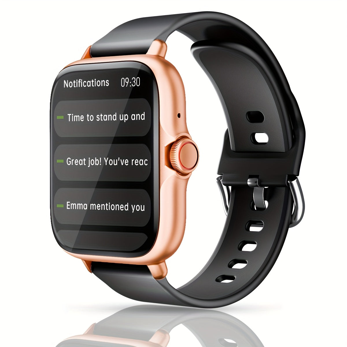 1.83'' Full Touch Screen Smart Watch |, Message Alerts, Call Answering, Sports Pedometer, Health Monitoring, Compatible with iPhone/Android, Alloy Body, Silicone Strap, DESERTCAT - Ideal Gift for and Birthdays Beauty Fashion
