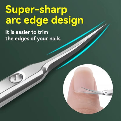 1Pcs Ambidextrous Stainless Steel Curved Blade Cuticle Scissors - 1Pc Nail Clipper for Dead Skin Removal,Unscented Manicure Tool