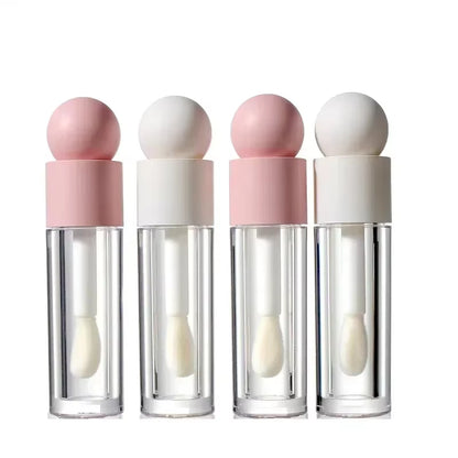 5Ml Lip Gloss Tube Matte Transparent Pink Thick Rod Large Brush Head Empty Bottle Lips Glaze Container Makeup Packaging Material