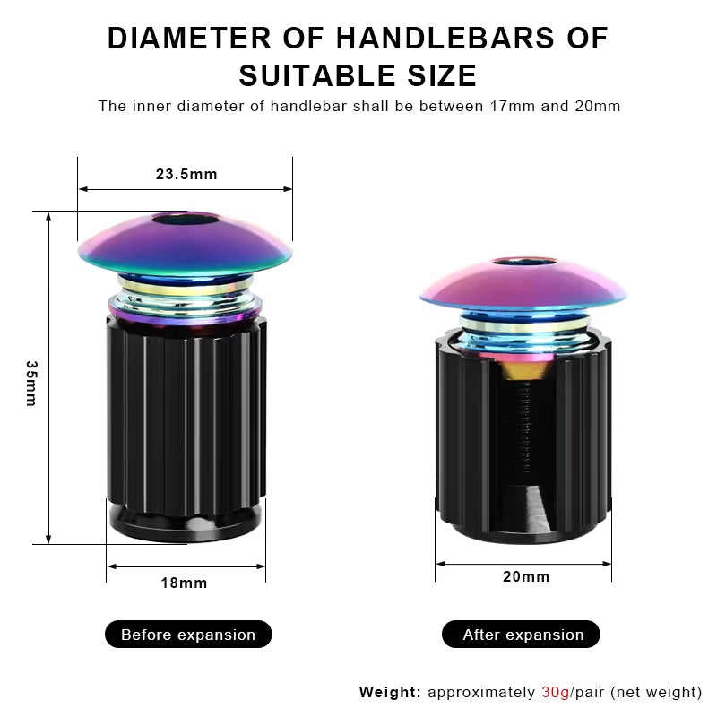 Bicycle Handlebar End Plugs Aluminum Alloy for MTB Mountain Bike Road Cycling Handle Bar Grips Cap Multi-Color Cover