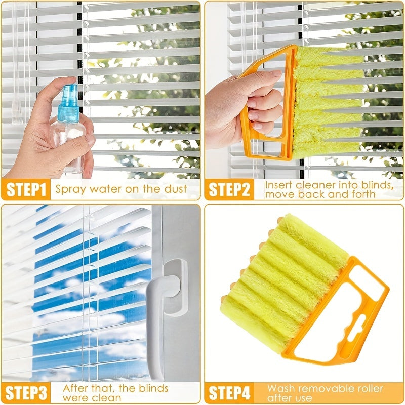 1pc, Washable Window Cleaning Brushes With Microfibers For Effortless Dust Collection And Blinds Cleaning Beauty Fashion