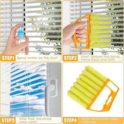 1pc, Washable Window Cleaning Brushes With Microfibers For Effortless Dust Collection And Blinds Cleaning Beauty Fashion