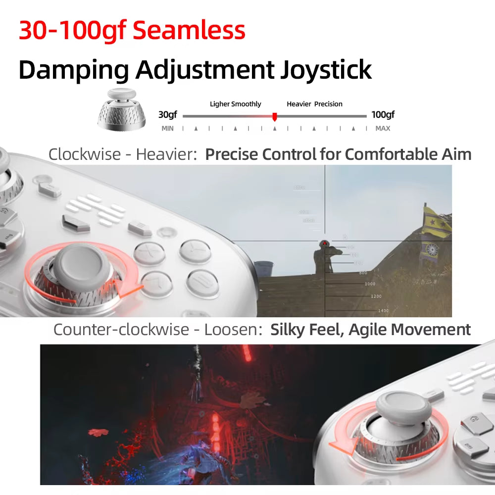 KP70 Haptic Vibration Wireless Bluetooth Game Controller Capacitive Joystick Gamepad for PC Steam Android Ios Switch1/2