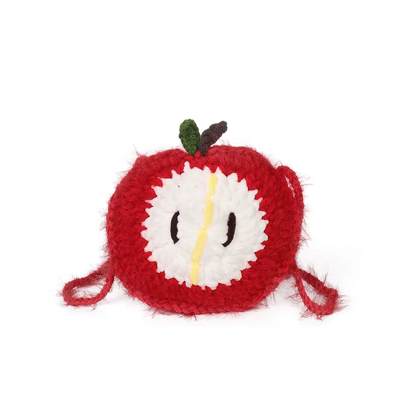 Christmas Tree Crochet Shoulder Bag Textured Casual Crossbody Bags for Kids Women Handmade Knitted Purse Holiday Gift Cute Bag
