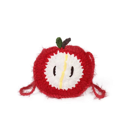 Christmas Tree Crochet Shoulder Bag Textured Casual Crossbody Bags for Kids Women Handmade Knitted Purse Holiday Gift Cute Bag
