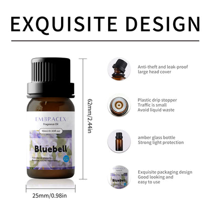 10Ml Bluebell Essential Oil Natural Herbal Extract for Aromatherapy Diffuser Home Fragrance Body Care Skincare Gifts Diffuser