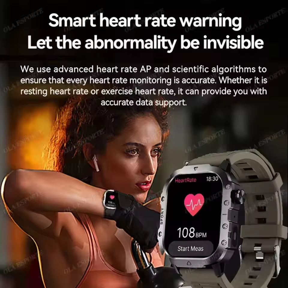 2025 New Smartwatch Men for Women Militray Outdoor GPS Track Sport Watches Heart Rate Sleep Waterproof Smart Watch IOS Android