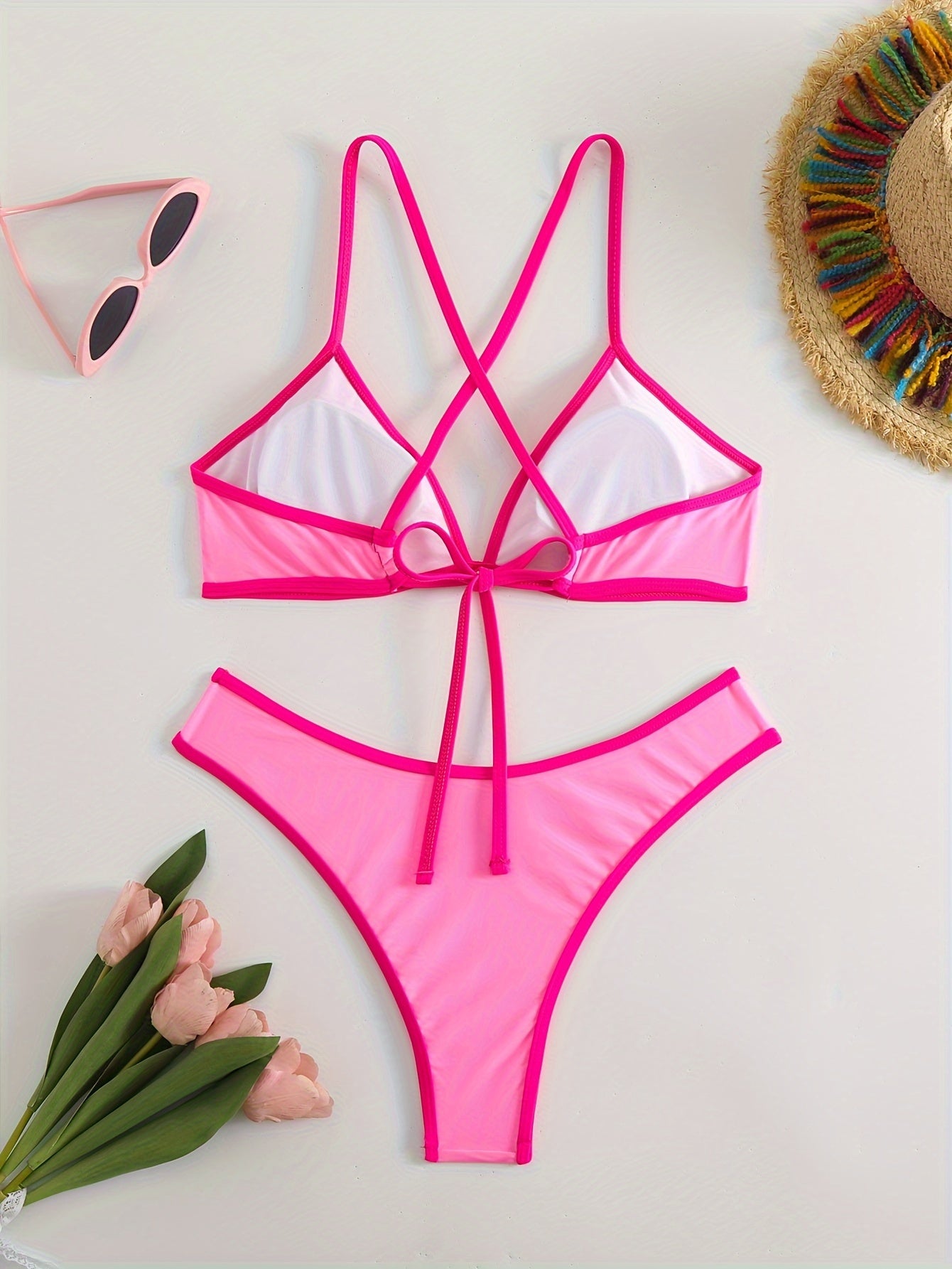 Women fashion swimsuit Sexy bikini Sport style Simple classic beach vacation photo bikini Beauty World Shop